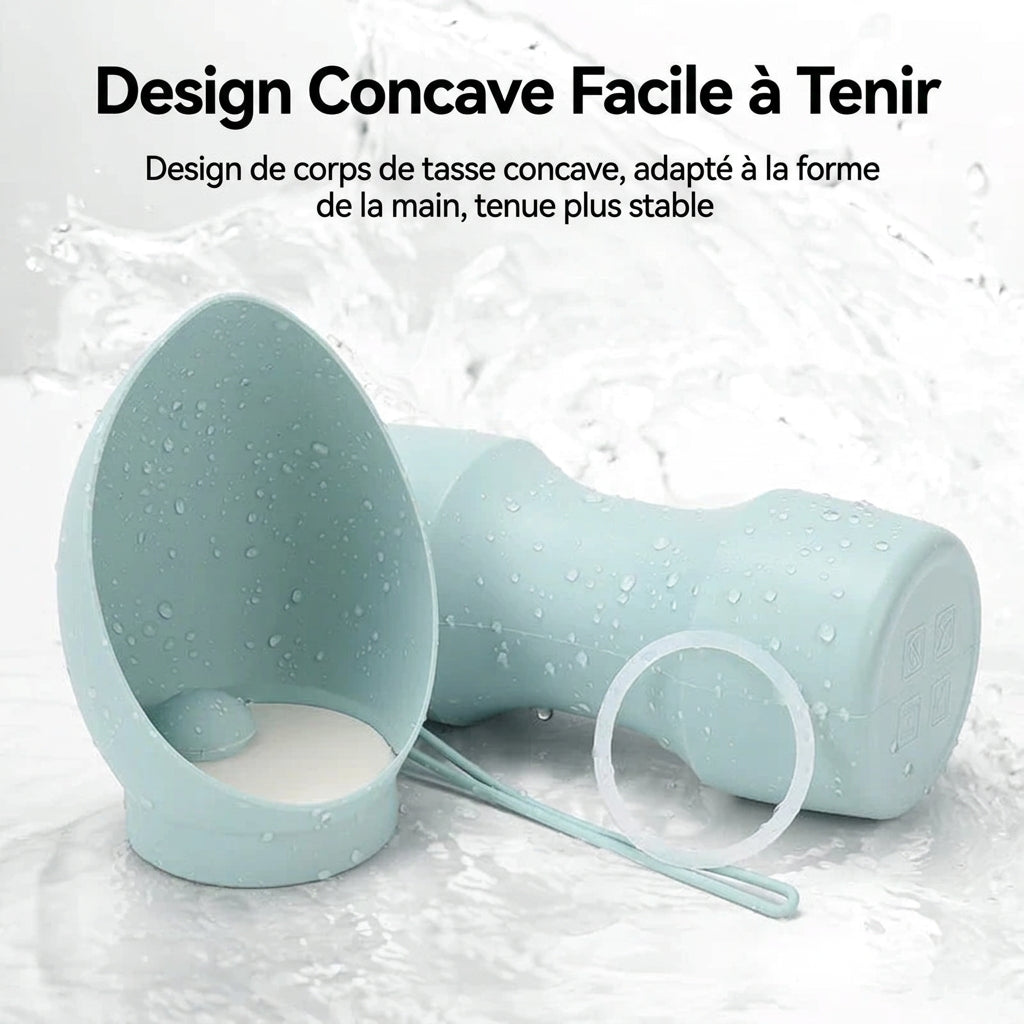 Gourde Silicone Repliable – design concave facile à tenir