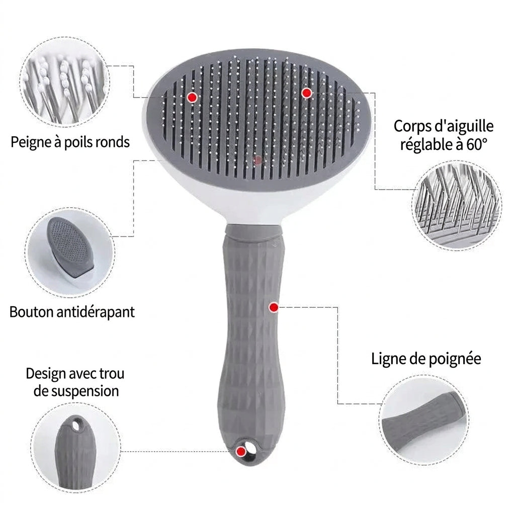 Brosse autonettoyante Douceur – détails des picots