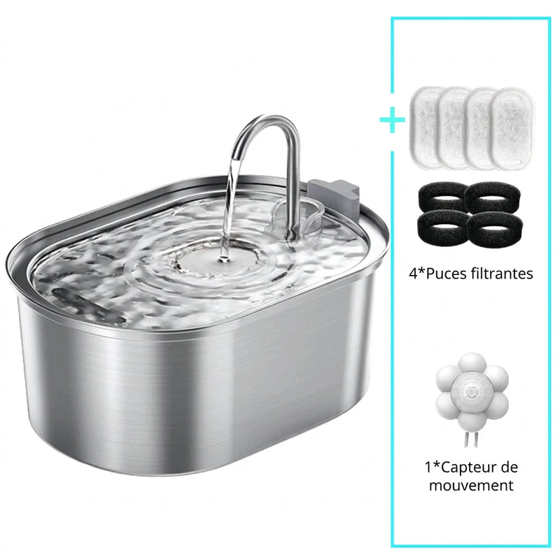 Fontaine Ovale inox à détecteur – pack Premium